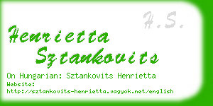 henrietta sztankovits business card